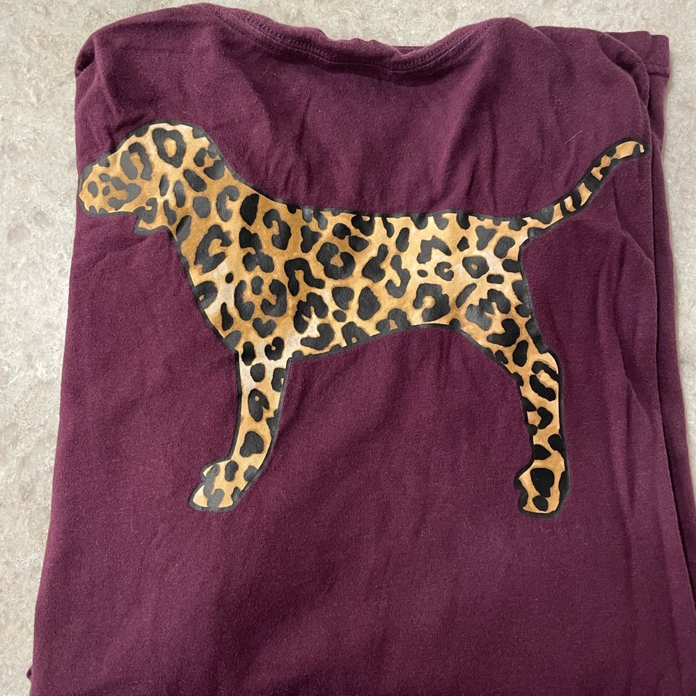 Victoria Secert PINK leopard dog long pocketed shirt. - Picture 2 of 3